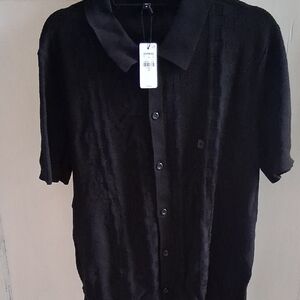 NWT Express Black Button-Up Shirt
